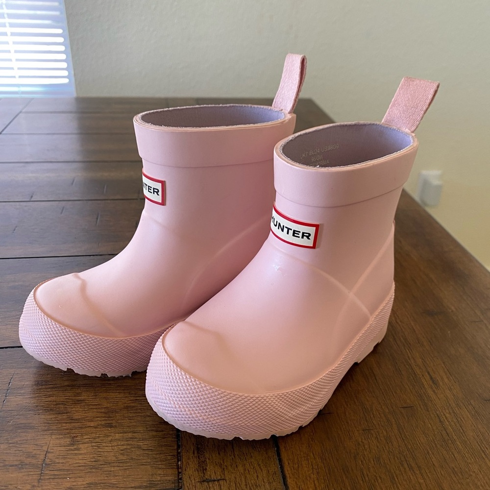 Hunter Light Pink Kids Waterproof Chelsea Rain Boots